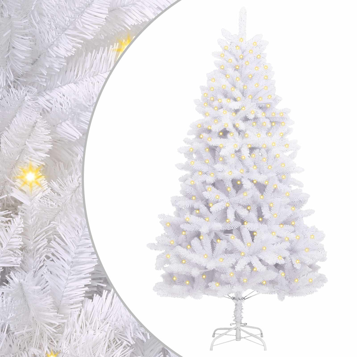 vidaXL Sztuczna choinka 300 LED PVC i stal Biały