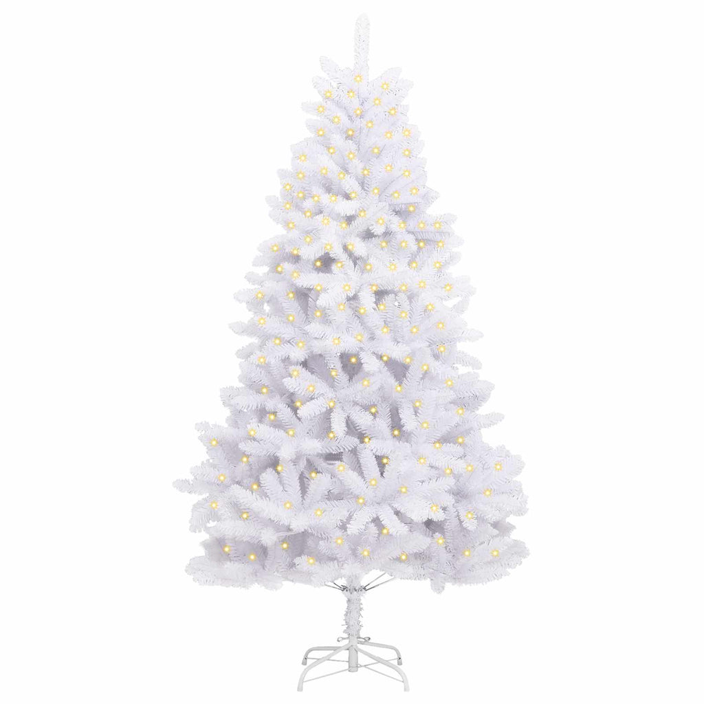 vidaXL Sztuczna choinka 300 LED PVC i stal Biały
