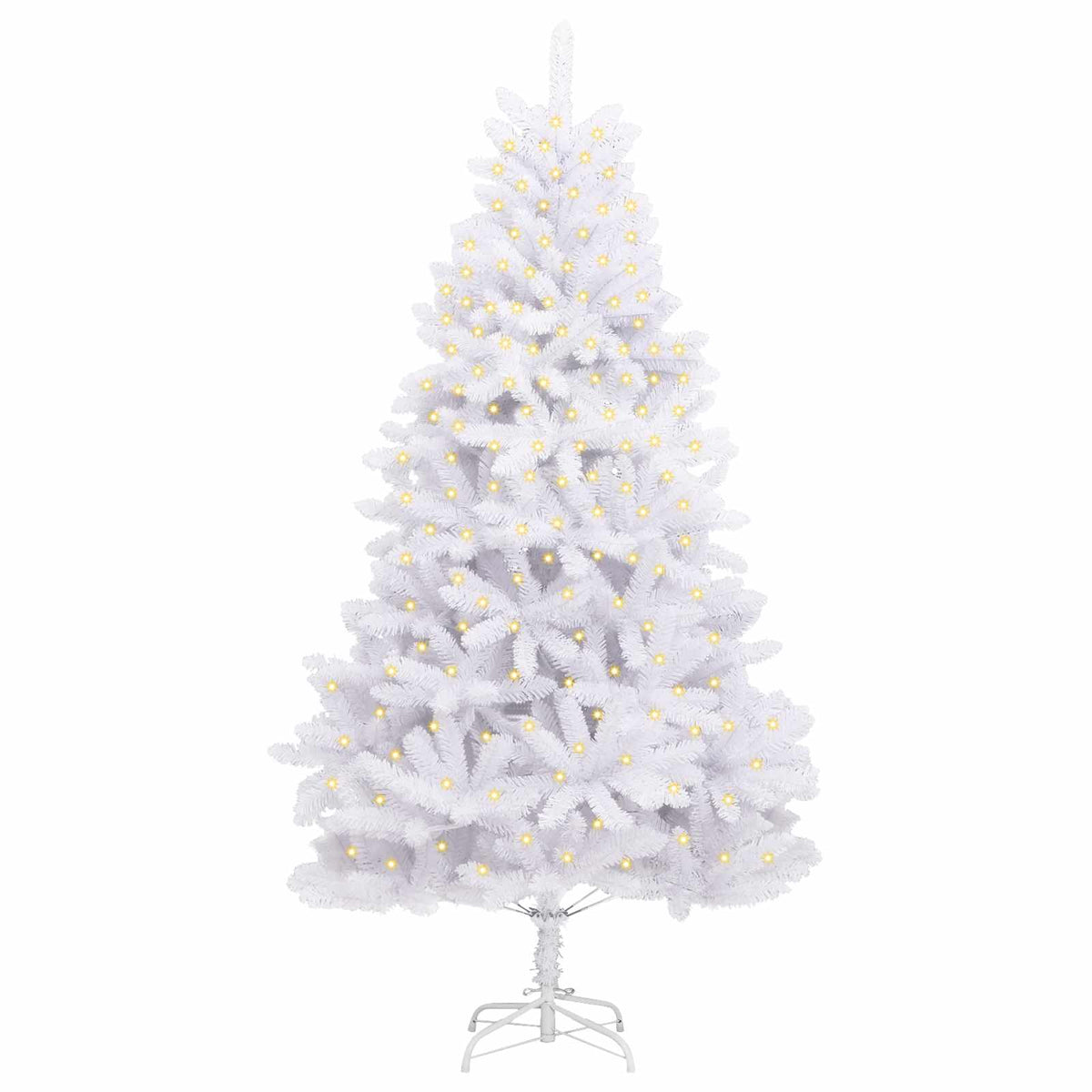 vidaXL Sztuczna choinka 300 LED PVC i stal Biały