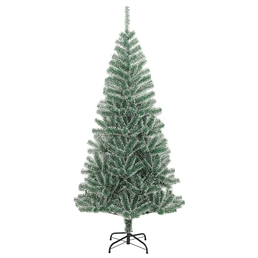 vidaXL Sztuczna choinka z 300 LED, bombkami i śniegiem, 210 cm