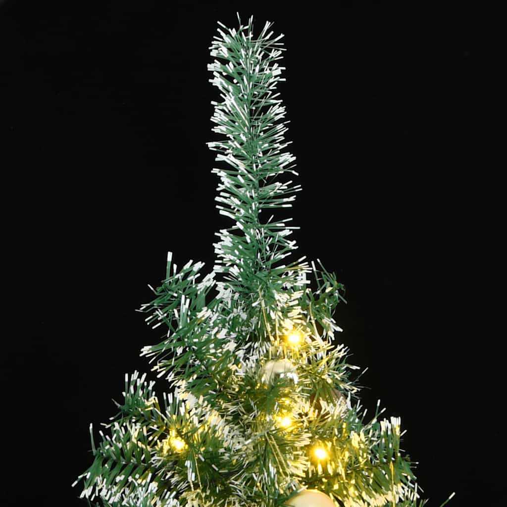 vidaXL Sztuczna choinka z 300 LED, bombkami i śniegiem, 240 cm