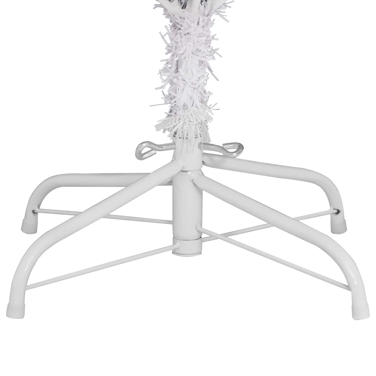 vidaXL Sztuczna choinka Biały 106 x 106 x 210 cm PVC i Metal