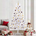 vidaXL Sztuczna choinka Biały 106 x 106 x 210 cm PVC i Metal