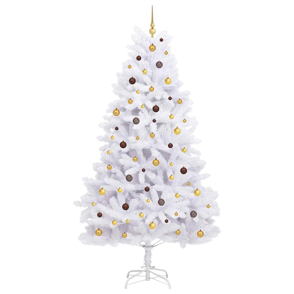 vidaXL Sztuczna choinka Biały 128 x 128 x 270 cm PVC i Metal