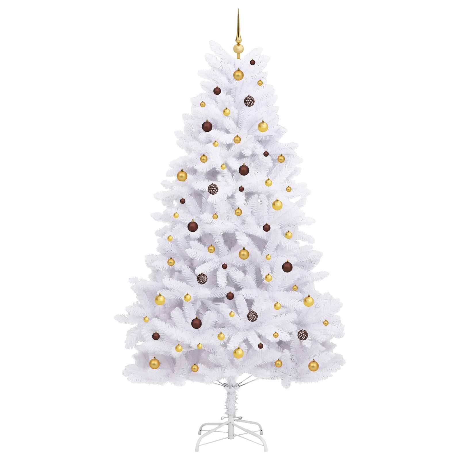 vidaXL Sztuczna choinka Biały 128 x 128 x 270 cm PVC i Metal