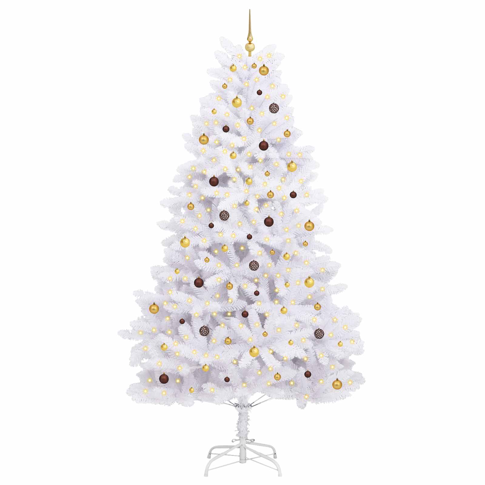 vidaXL Sztuczna choinka Biały 138 x 138 x 300 cm PVC i Metal