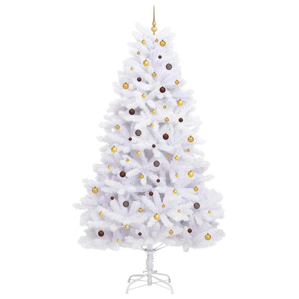 vidaXL Sztuczna choinka Biały 138 x 138 x 300 cm PVC i Metal