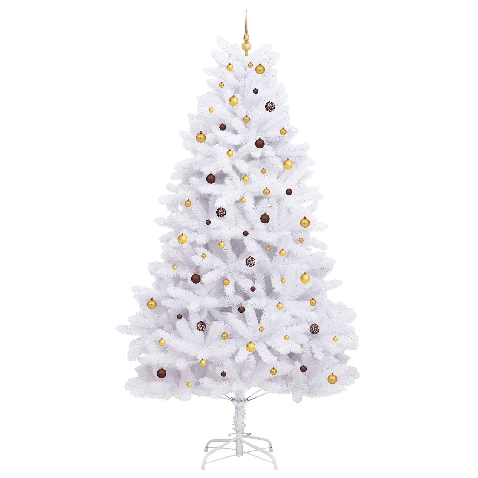 vidaXL Sztuczna choinka Biały 138 x 138 x 300 cm PVC i Metal