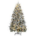 vidaXL Sztuczna choinka na zawiasach, 300 lampek LED i bombki, 240 cm