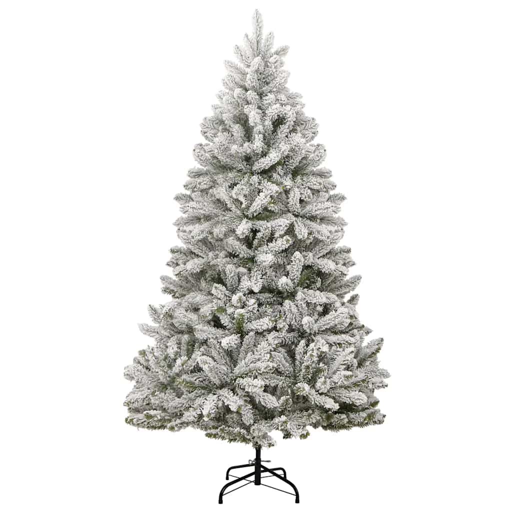 vidaXL Sztuczna choinka na zawiasach, 300 lampek LED i bombki, 240 cm