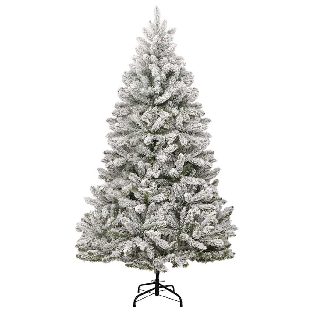vidaXL Sztuczna choinka na zawiasach, 300 lampek LED i bombki, 270 cm