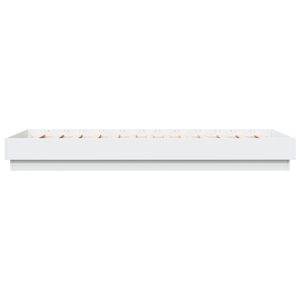 vidaXL Rama łóżka z oświetleniem LED, biała, 100x200 cm