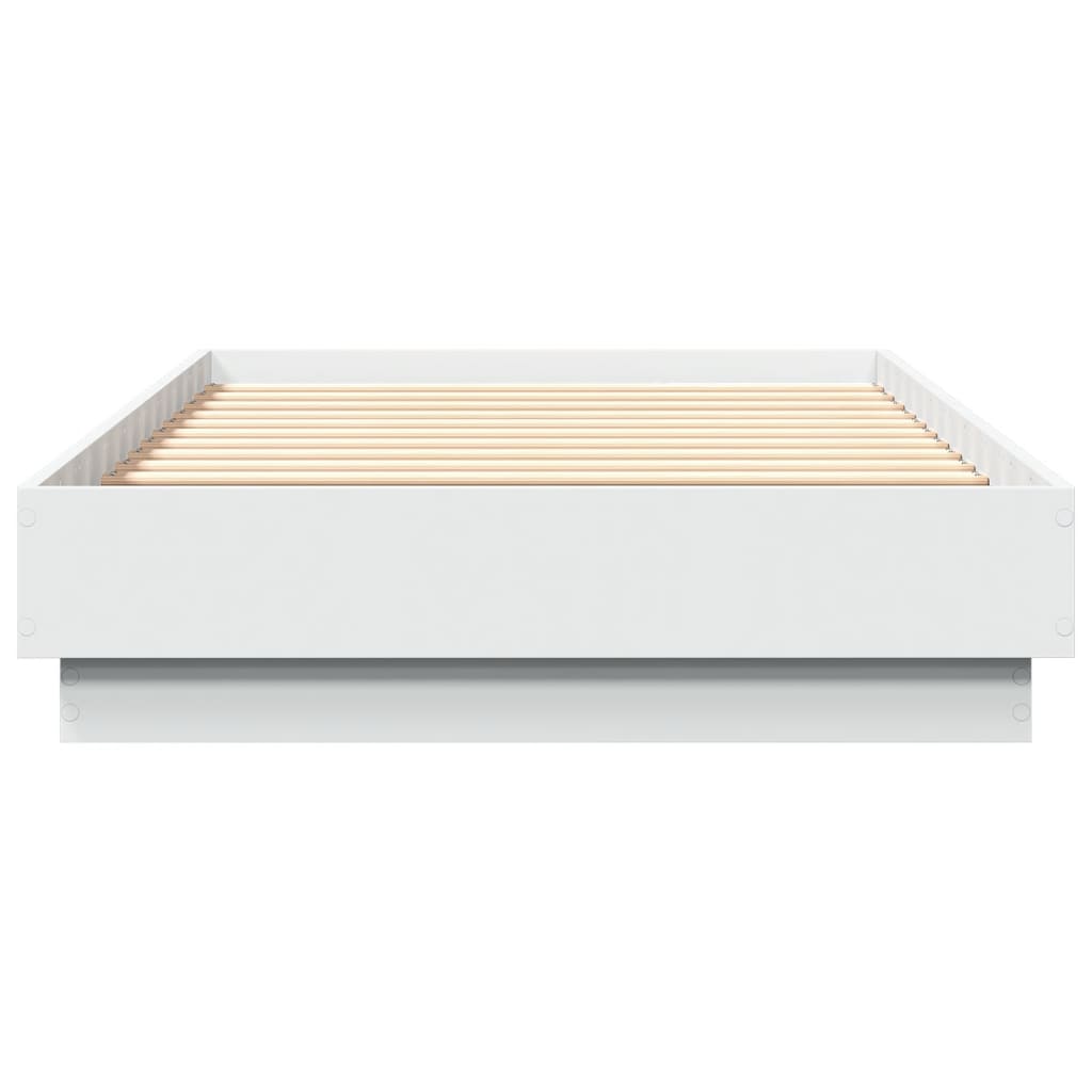 vidaXL Rama łóżka z oświetleniem LED, biała, 75x190 cm
