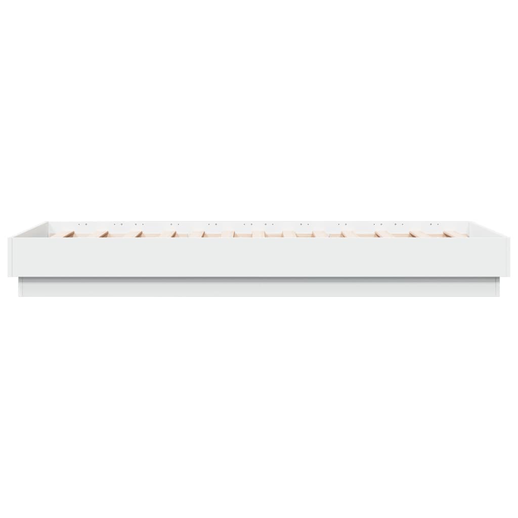 vidaXL Rama łóżka z oświetleniem LED, biała, 75x190 cm