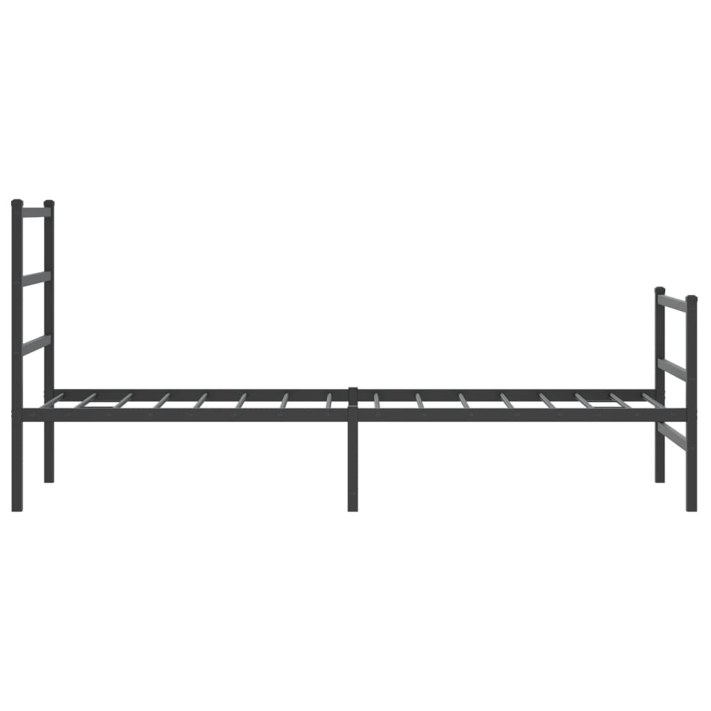 vidaXL Metalowa rama łóżka z wezgłowiem i zanóżkiem, czarna, 80x200 cm
