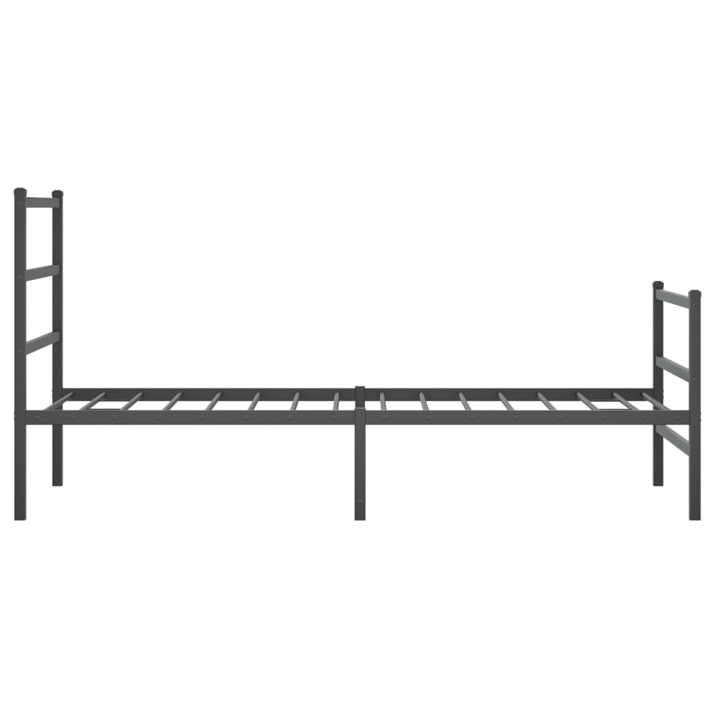 vidaXL Metalowa rama łóżka z wezgłowiem i zanóżkiem, czarna, 90x200 cm