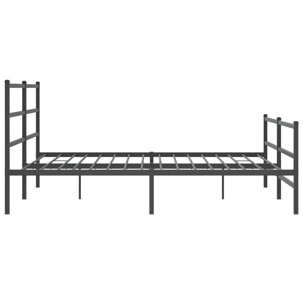 vidaXL Metalowa rama łóżka z wezgłowiem i zanóżkiem, czarna, 180x200cm