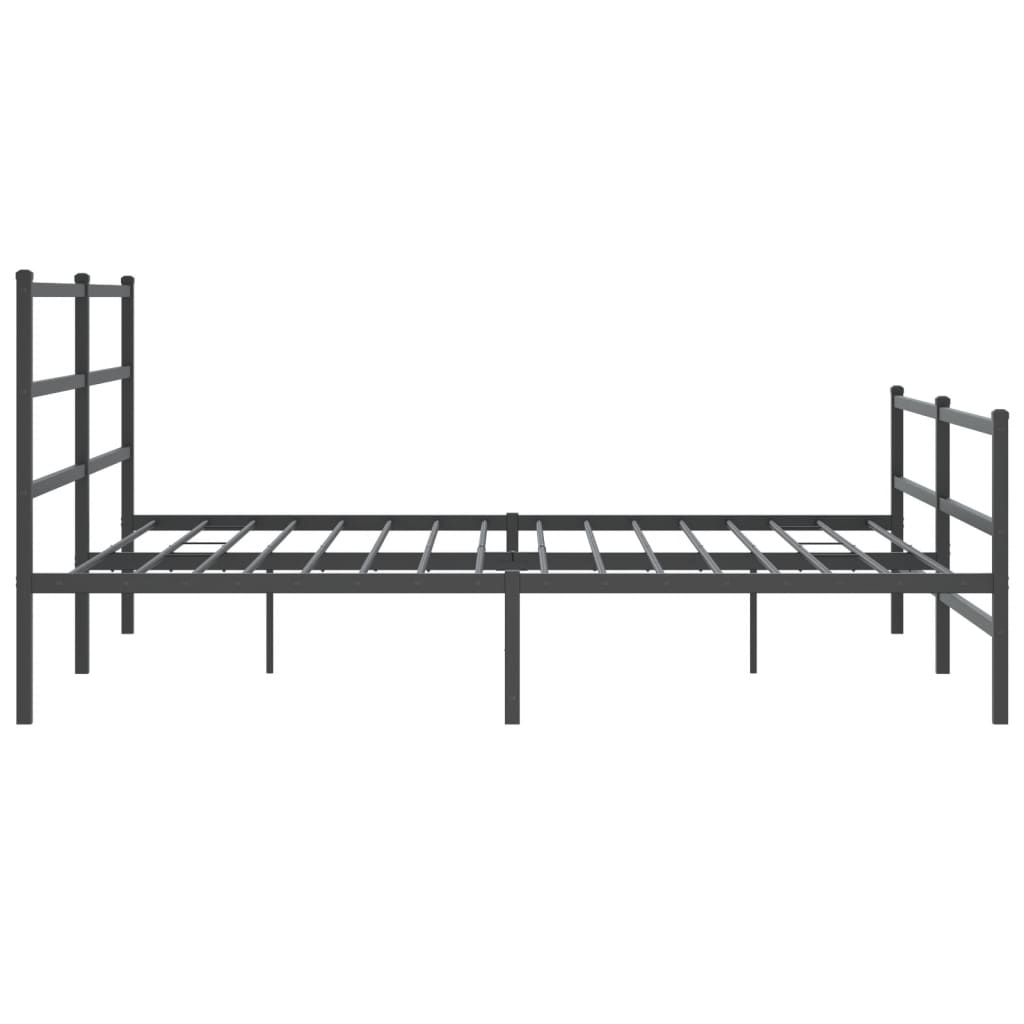 vidaXL Metalowa rama łóżka z wezgłowiem i zanóżkiem, czarna, 183x213cm
