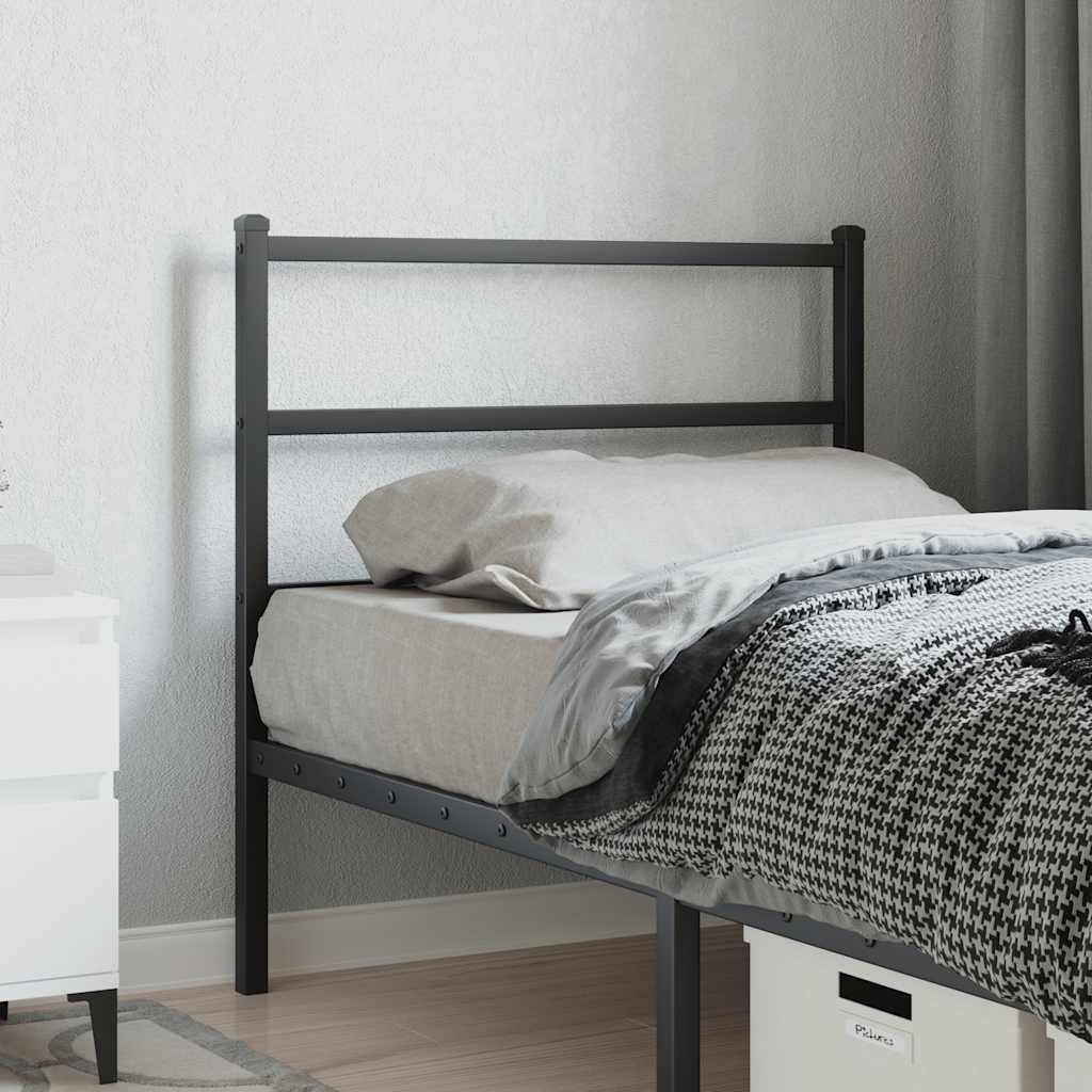 vidaXL Metalowe wymienne wezgłowie, czarne, 90 cm