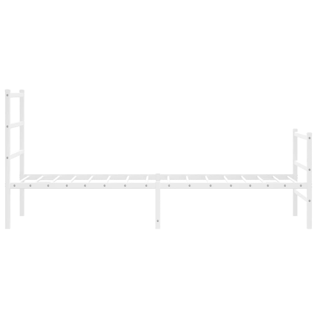 vidaXL Metalowa rama łóżka z wezgłowiem i zanóżkiem, biała, 80x200 cm