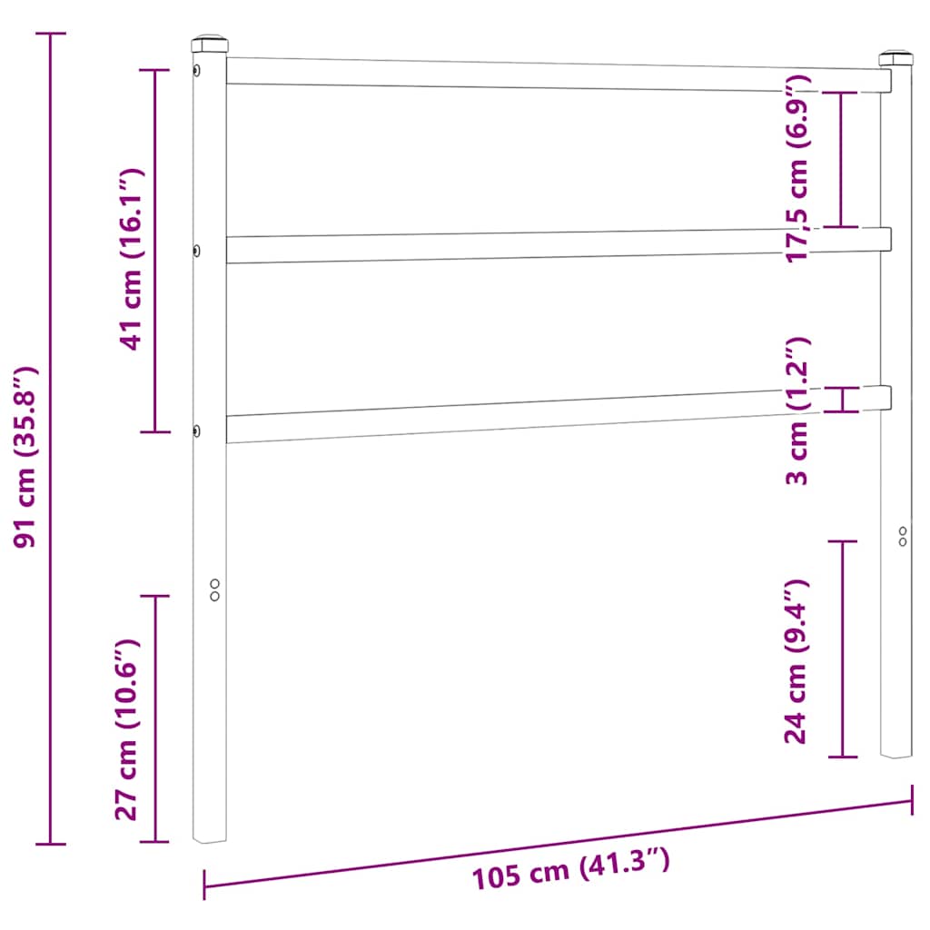 vidaXL Metalowe wymienne wezgłowie, białe, 100 cm
