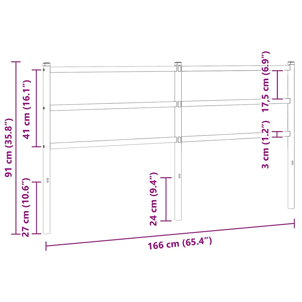 vidaXL Metalowe wymienne wezgłowie, białe, 160 cm