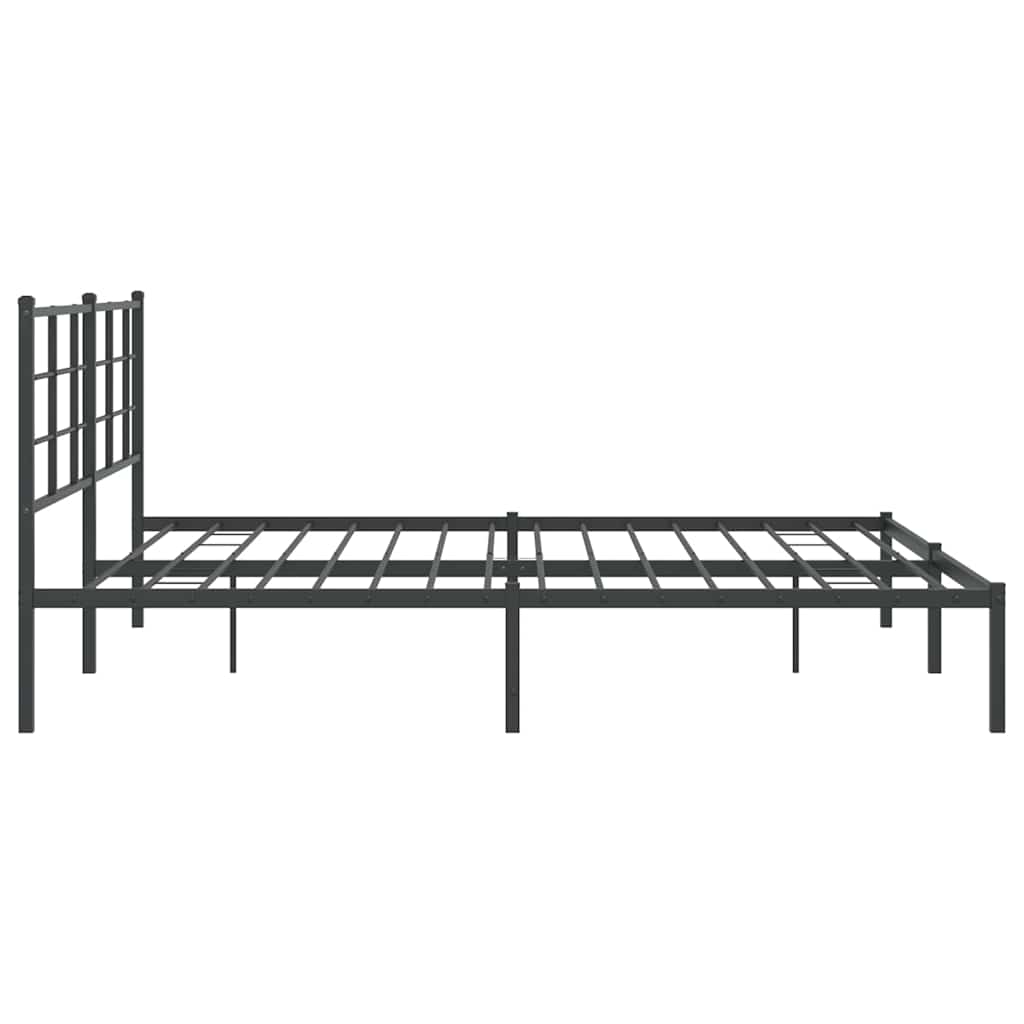 vidaXL Metalowa rama łóżka z wezgłowiem, czarna, 183x213 cm