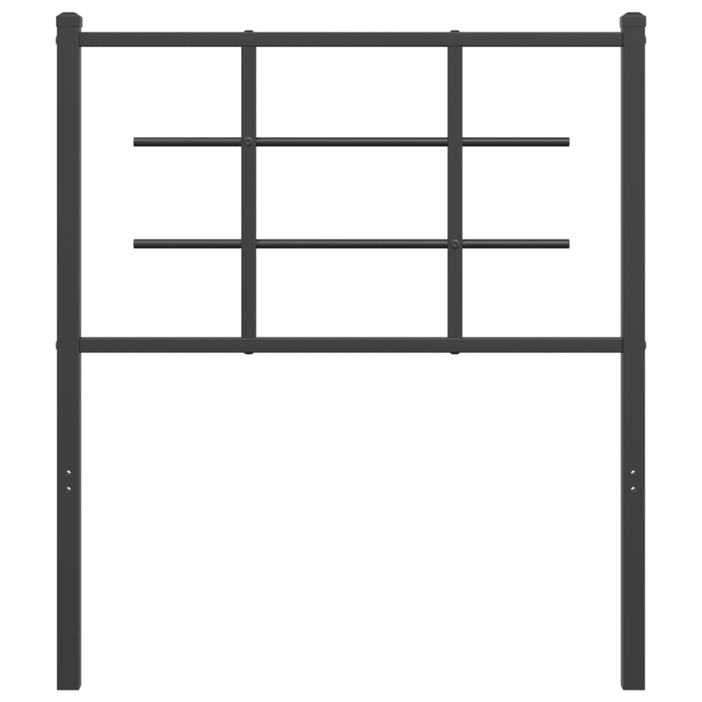 vidaXL Metalowe wymienne wezgłowie, czarne, 75 cm