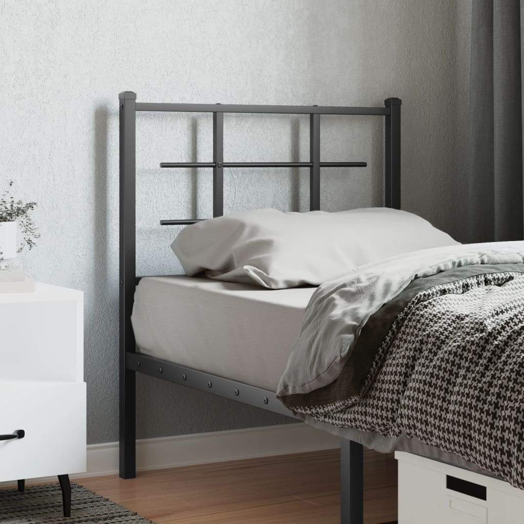 vidaXL Metalowe wymienne wezgłowie, czarne, 75 cm