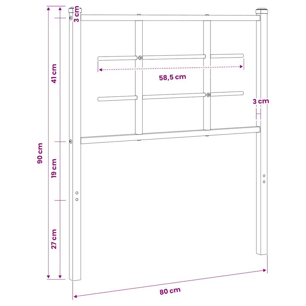 vidaXL Metalowe wymienne wezgłowie, białe, 75 cm