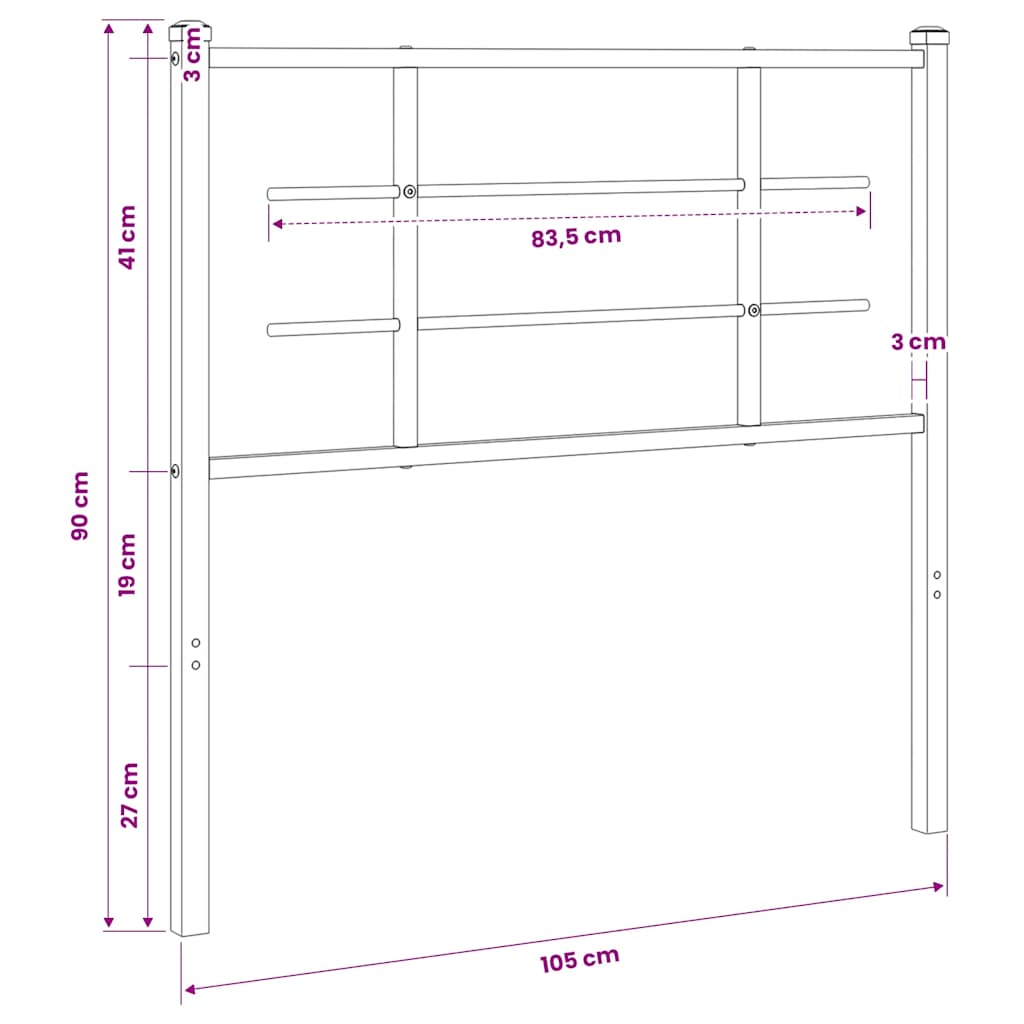 vidaXL Metalowe wymienne wezgłowie, białe, 100 cm