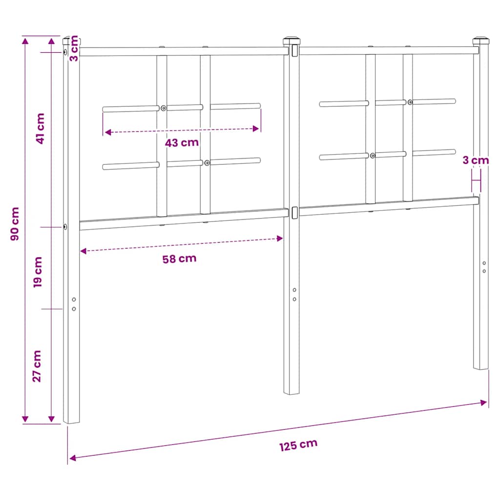vidaXL Metalowe wymienne wezgłowie, białe, 120 cm