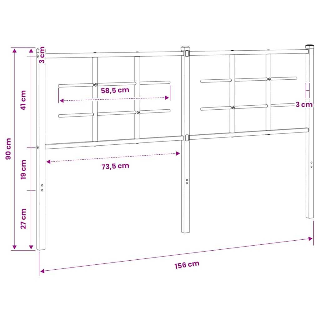 vidaXL Metalowe wymienne wezgłowie, białe, 150 cm
