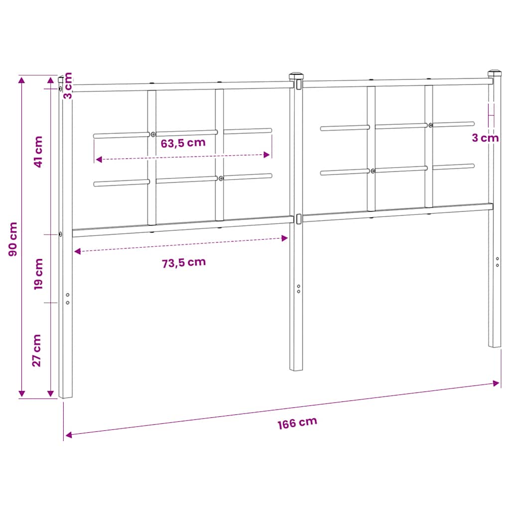 vidaXL Metalowe wymienne wezgłowie, białe, 160 cm