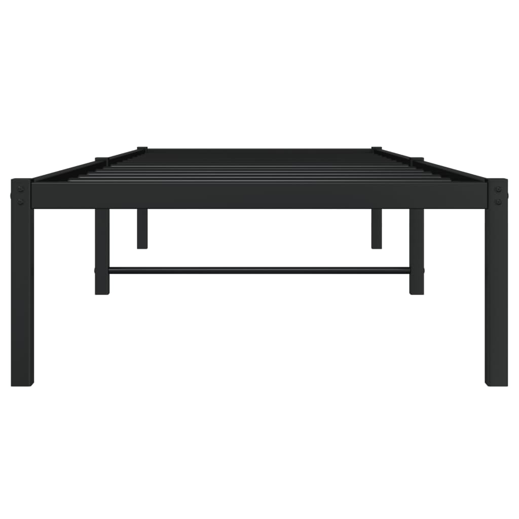 vidaXL Metalowa rama łóżka, czarna, 75x190 cm