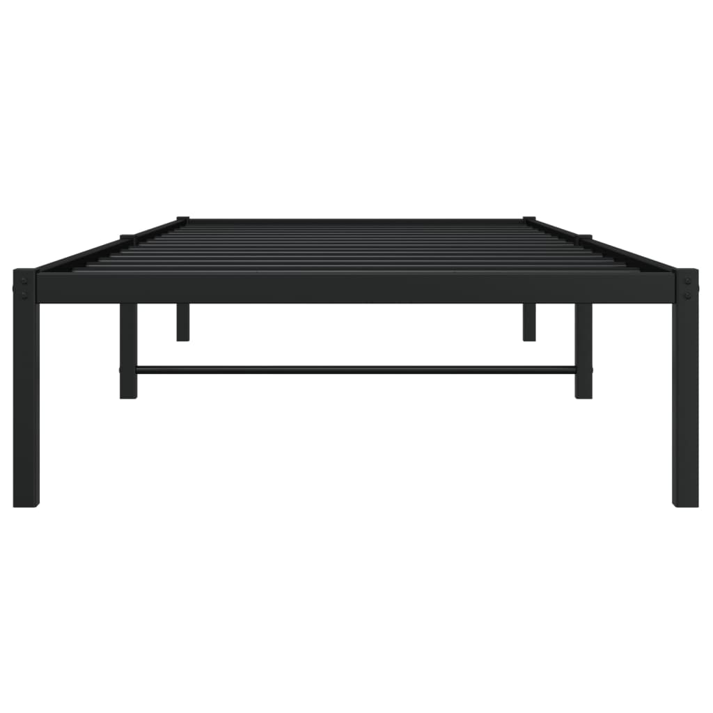 vidaXL Metalowa rama łóżka, czarna, 90x200 cm