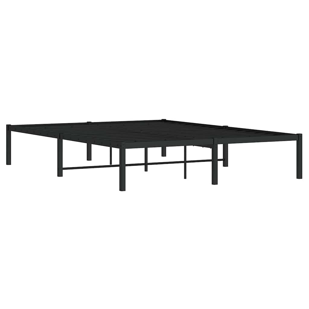 vidaXL Metalowa rama łóżka, czarna, 140x200 cm
