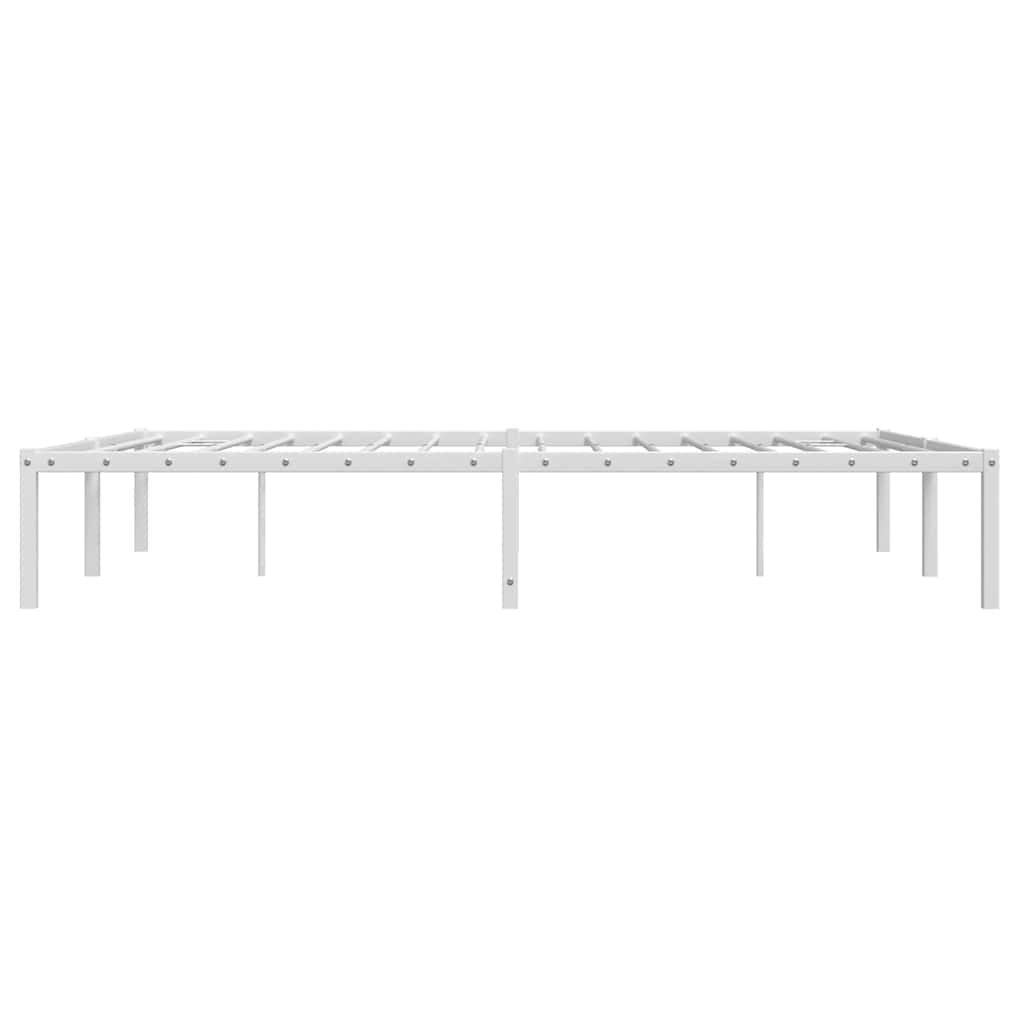 vidaXL Metalowa rama łóżka, biała, 135x190 cm