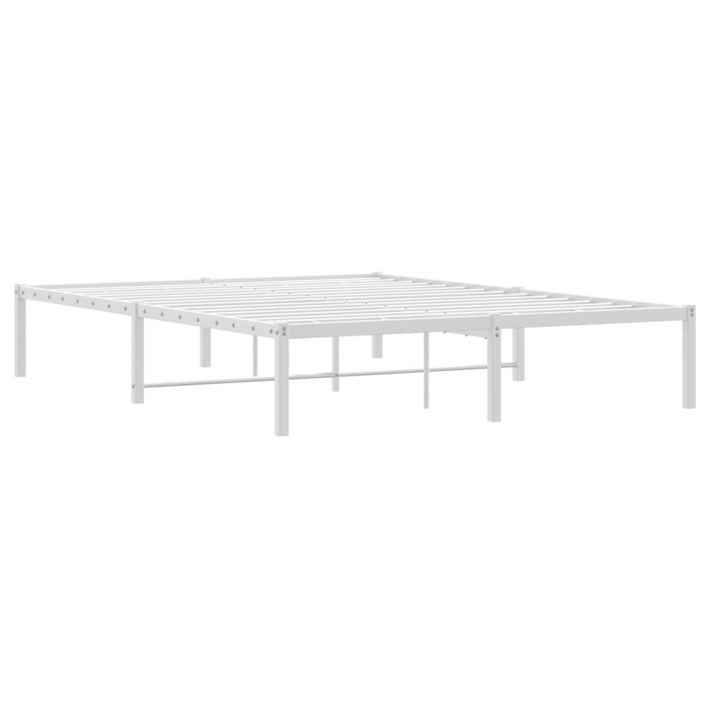 vidaXL Metalowa rama łóżka, biała, 140x200 cm