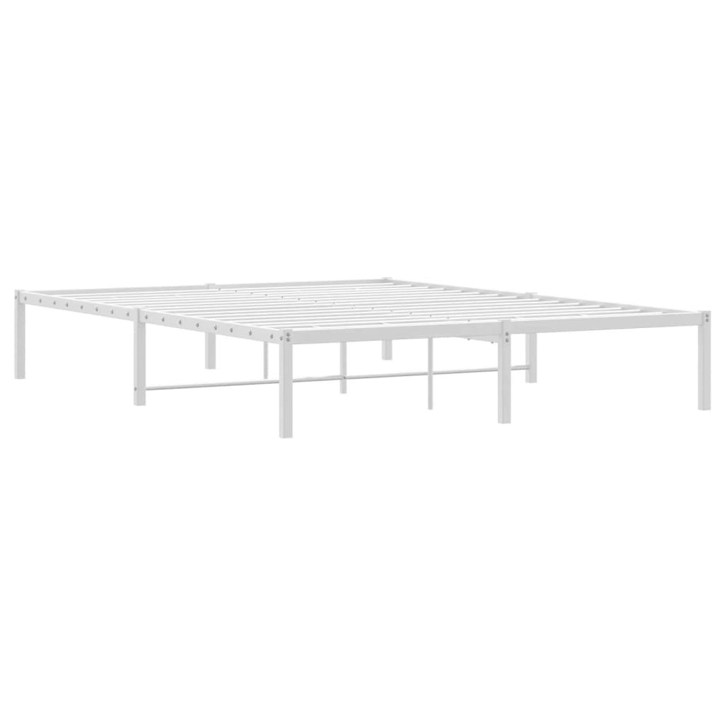 vidaXL Metalowa rama łóżka, biała, 150x200 cm