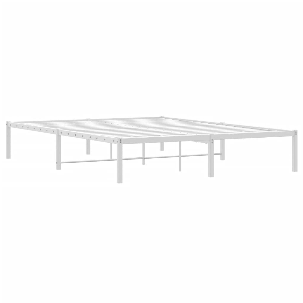 vidaXL Metalowa rama łóżka, biała, 160x200 cm