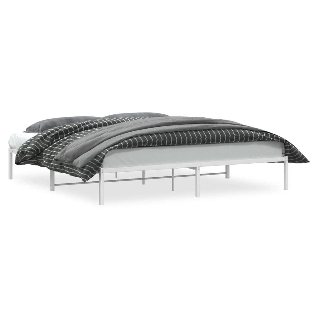 vidaXL Metalowa rama łóżka, biała, 200x200 cm