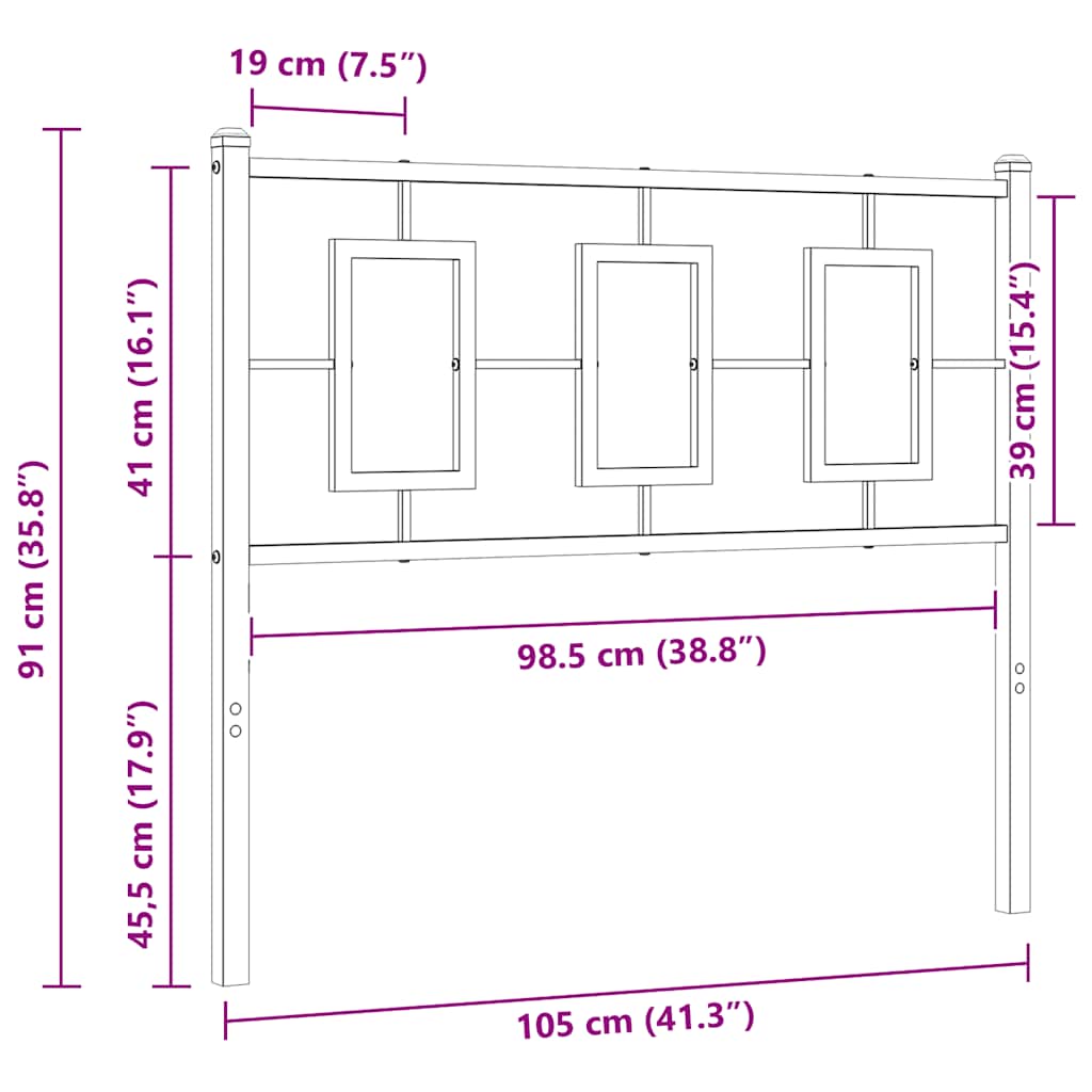 vidaXL Metalowe wymienne wezgłowie, białe, 100 cm