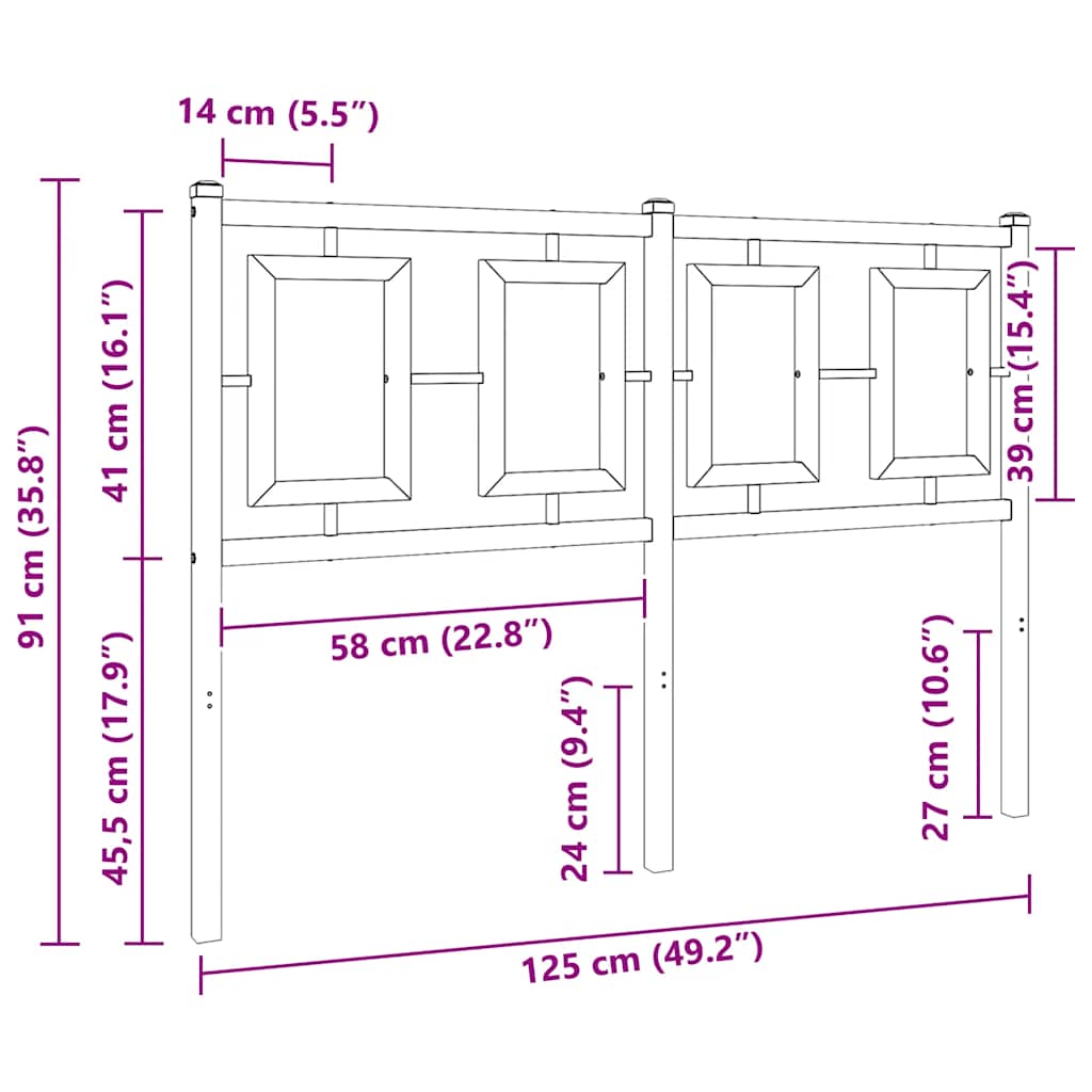 vidaXL Metalowe wymienne wezgłowie, białe, 120 cm