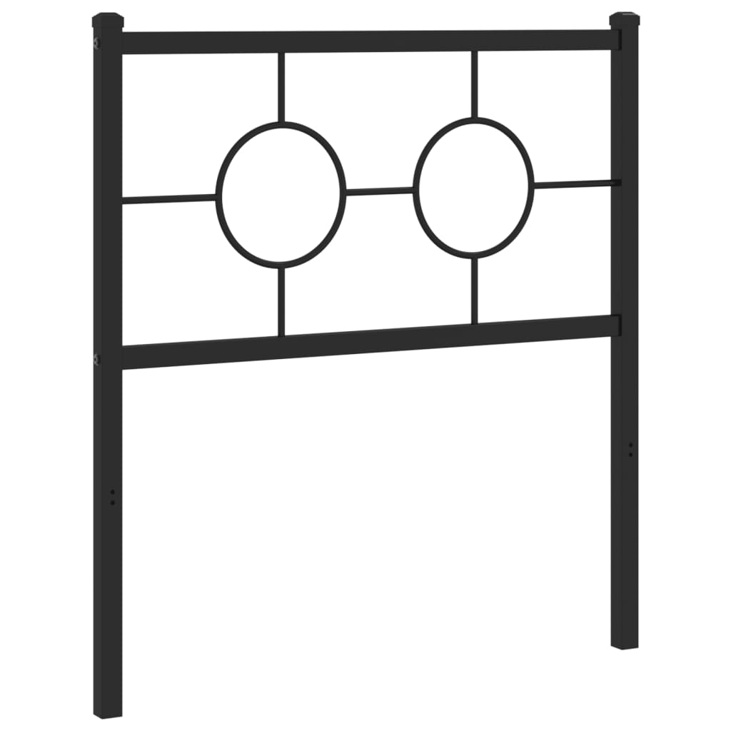 vidaXL Metalowe wymienne wezgłowie, czarne, 75 cm