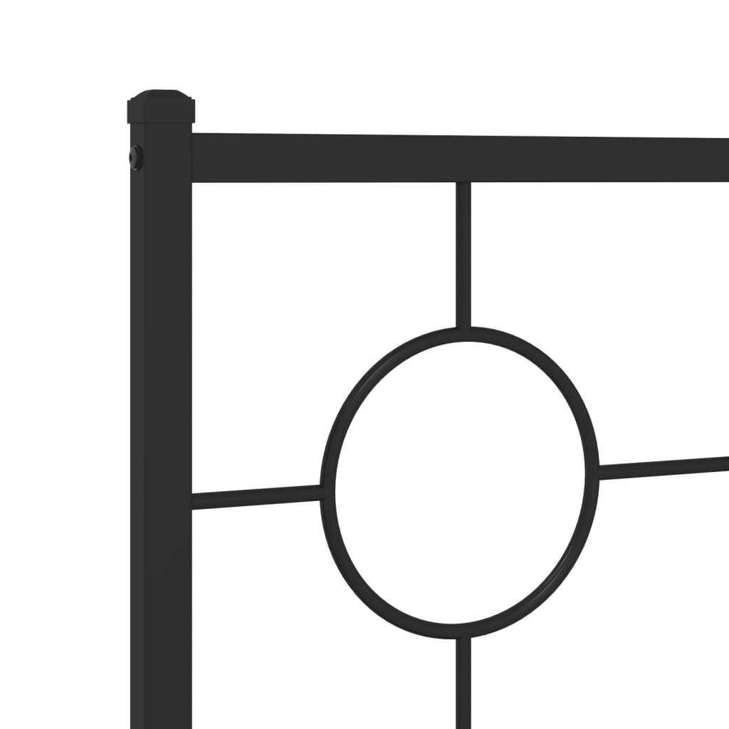vidaXL Metalowe wymienne wezgłowie, czarne, 75 cm