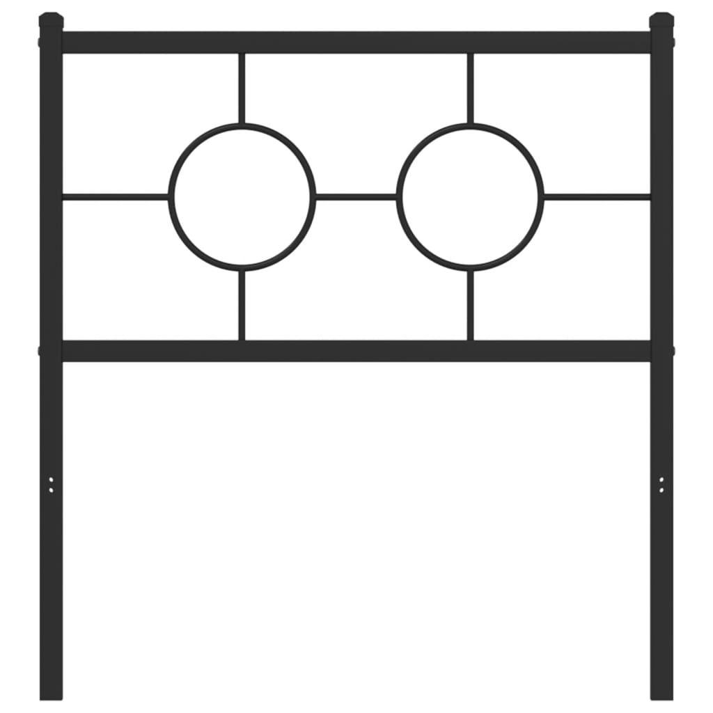 vidaXL Metalowe wymienne wezgłowie, czarne, 80 cm
