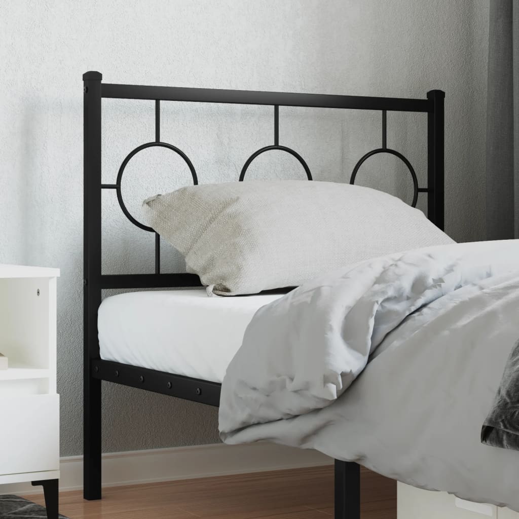 vidaXL Metalowe wymienne wezgłowie, czarne, 90 cm