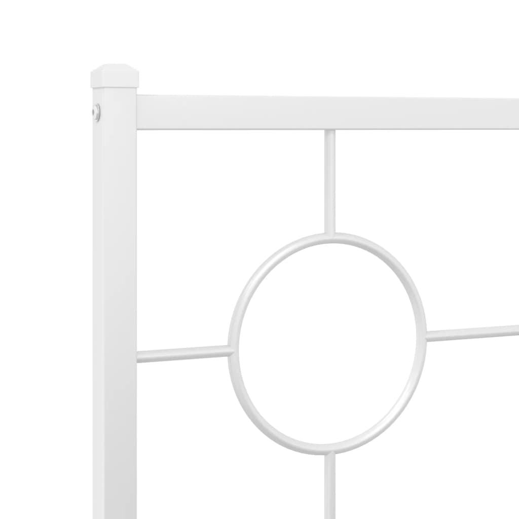 vidaXL Metalowe łóżko z wezgłowiem, bez materaca, białe, 75x190 cm