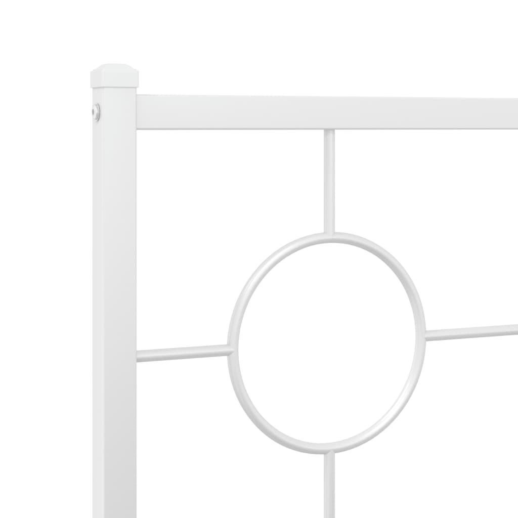 vidaXL Metalowa rama łóżka z wezgłowiem, biała, 160x200 cm